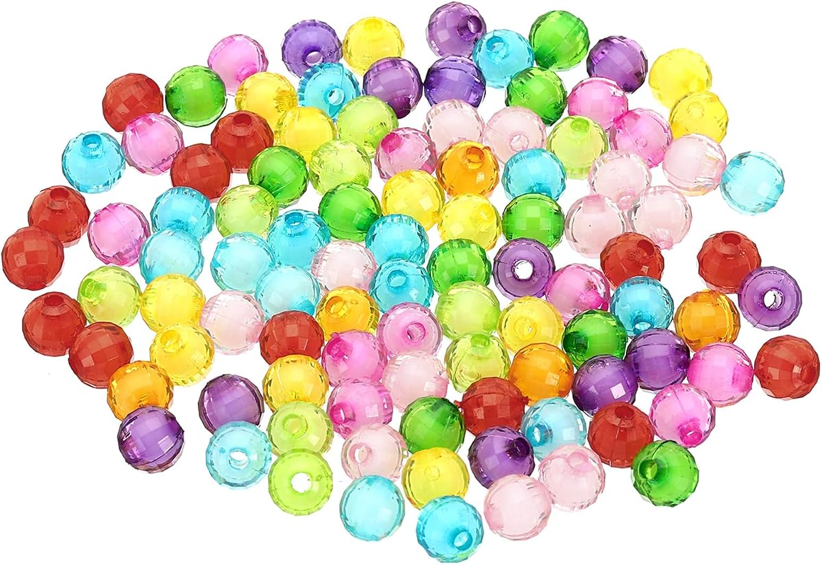 Acrylic Faceted Beads 8mm, 500-Count, Assorted Rainbow product photo