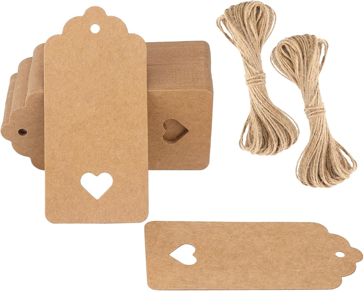 Blank Gift Tags with String, 120-Count Kraft product photo
