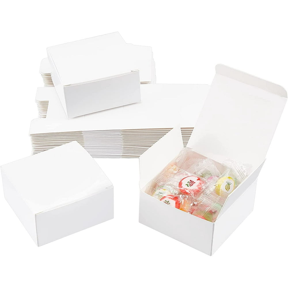 Blank White Favor Boxes 3x3in, 50-Count Foldable product photo