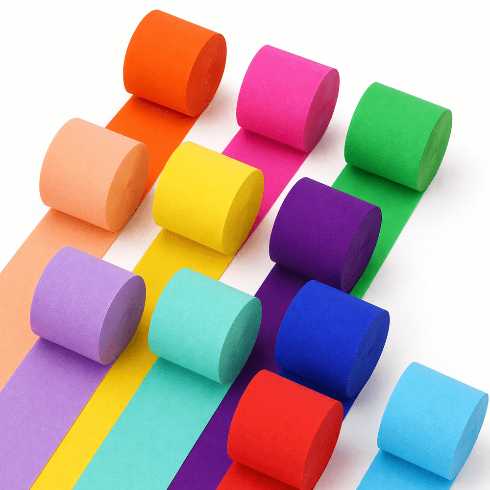 Crepe Paper Streamer Roll 1.75in x 81ft, White product photo