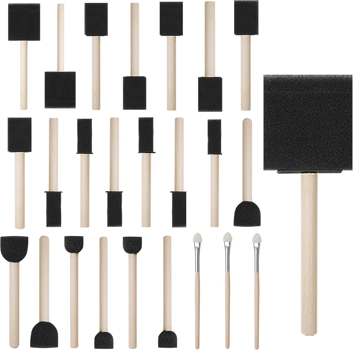 Foam Craft Paint Brush Set, 20-Piece Assorted product photo