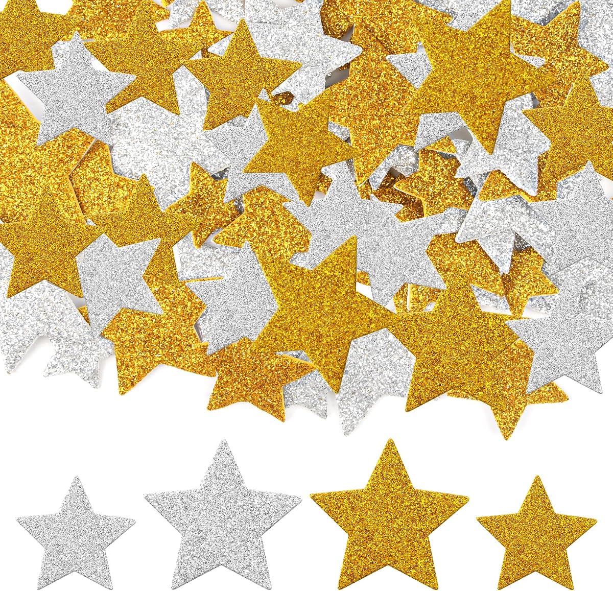 Glitter Star Stickers, 900-Count, Gold and Silver product photo