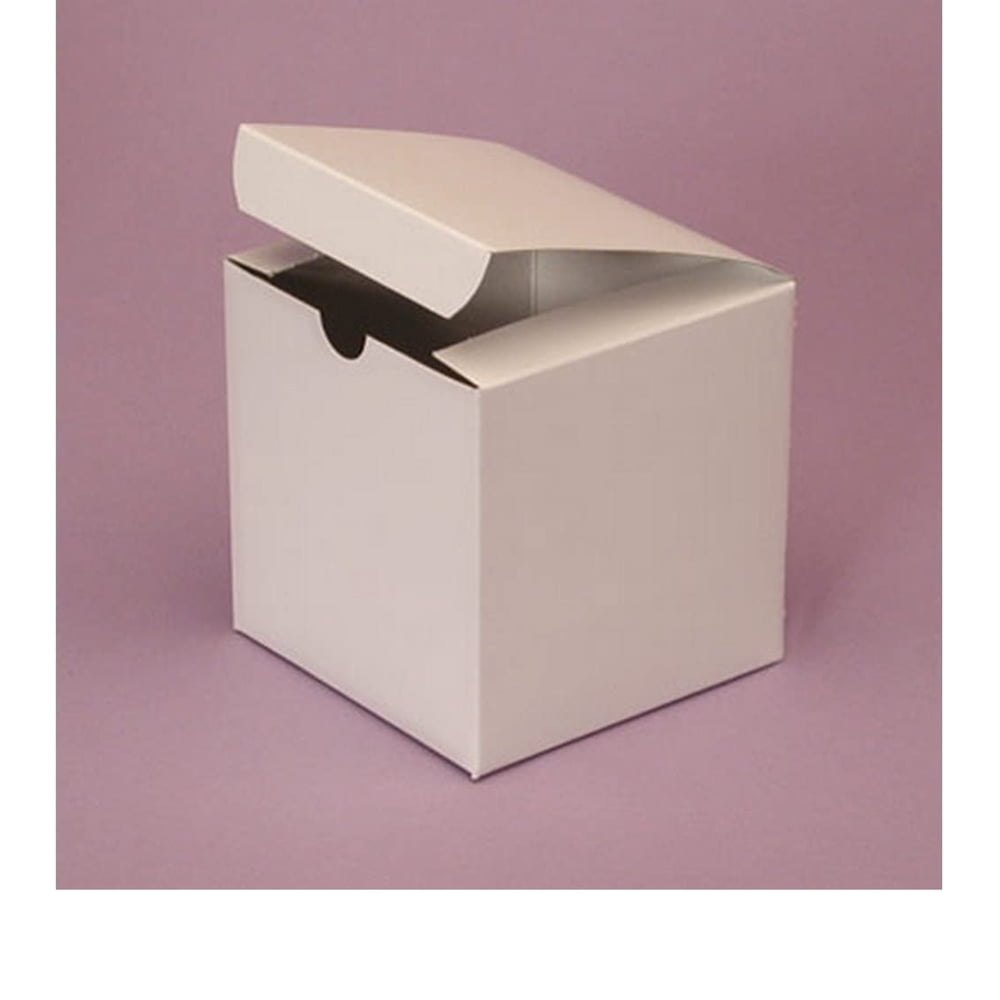 Plain White Foldable Favor Boxes 3x3in, 50-Count product photo