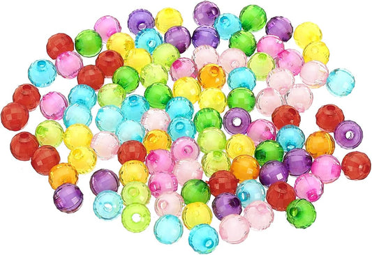 Acrylic Faceted Beads 8mm, 500-Count, Assorted Rainbow product photo