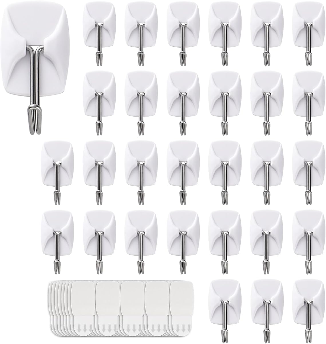 Adhesive Wall Hook Strips, 60-Count, Clear Removable product photo
