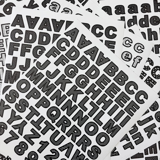 Alphabet Letter Stickers, 1000-Count, Black Serif product photo
