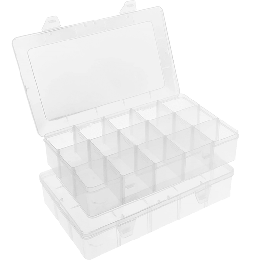 Bead Storage Organizer Box, 28-Grid Clear product photo