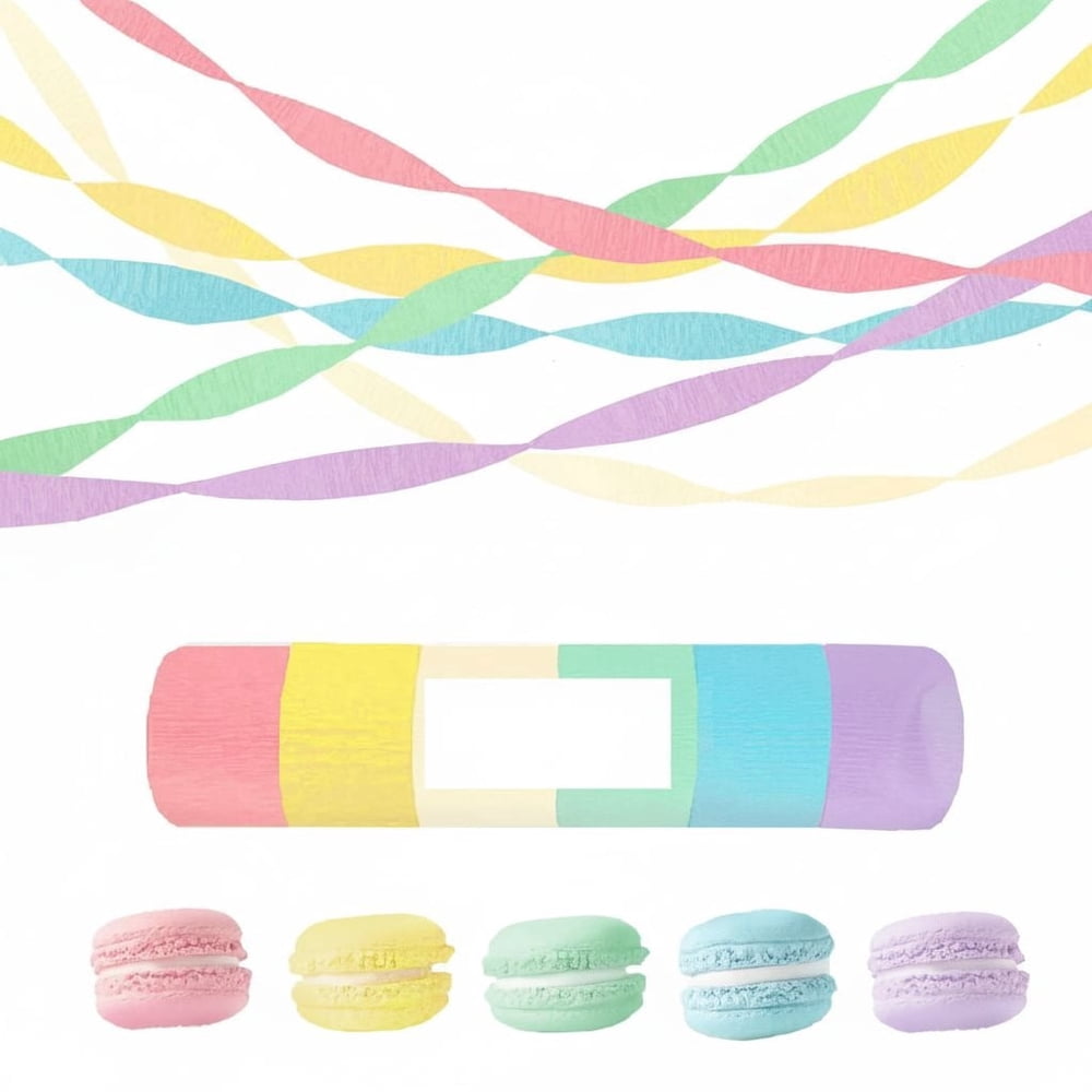 Crepe Paper Streamer Roll 1.75in x 81ft, Black product photo