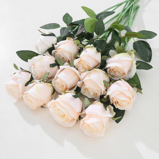 Faux Silk Rose Stems, 25-Pack, Ivory product photo