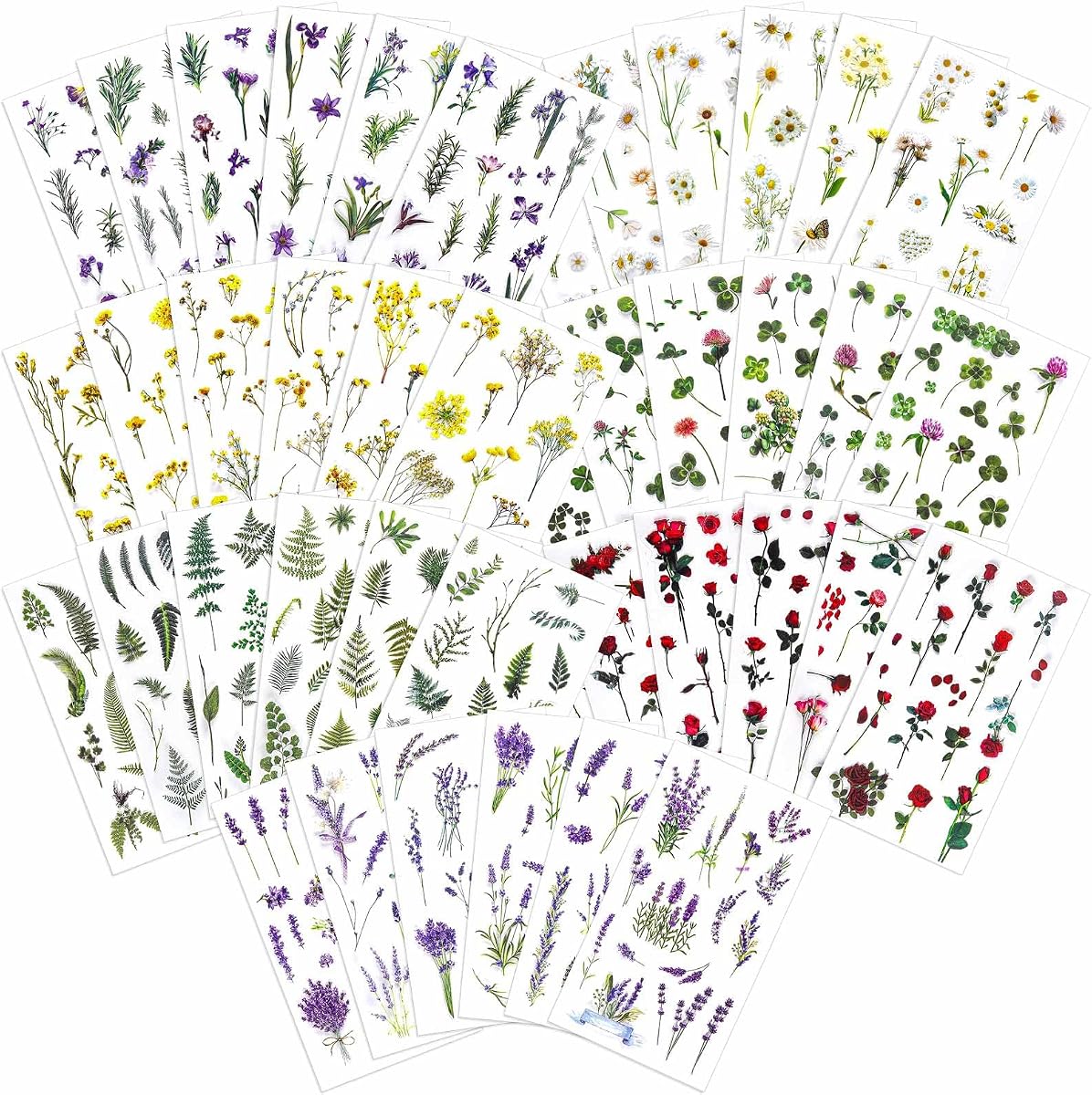 Floral Border Sticker Sheet Set, 8-Sheet, Botanical product photo