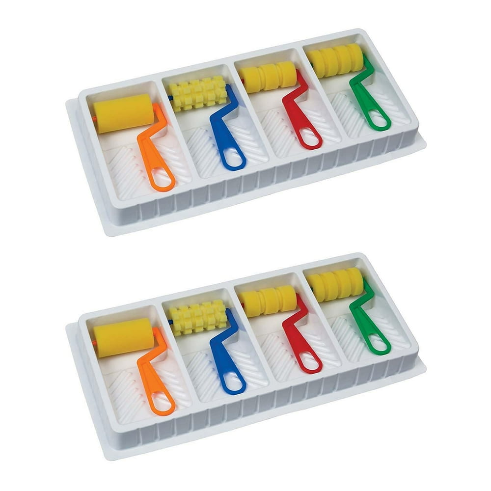 Foam Craft Roller Brush Set, 4-Piece with Tray product photo