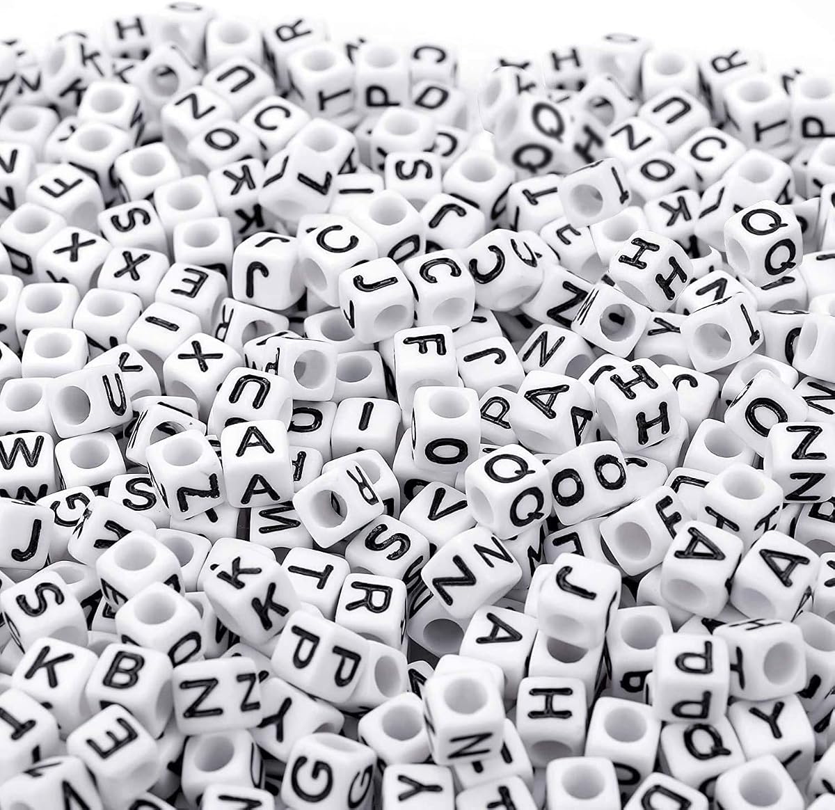 Letter Alphabet Beads, 1000-Count, White Cube product photo