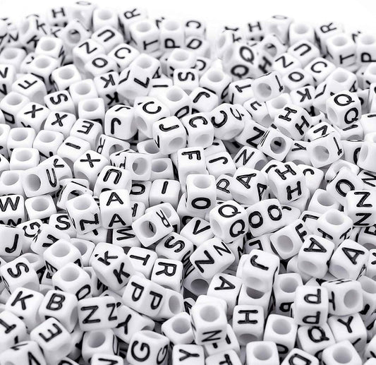 Letter Alphabet Beads, 1000-Count, White Cube product photo