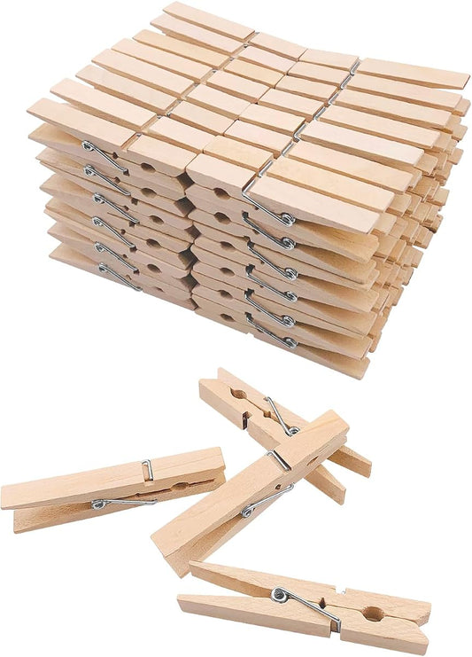 Mini Wooden Clothespins, 100-Pack, Natural 1in product photo