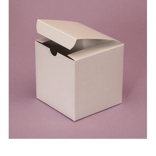 Plain White Foldable Favor Boxes 3x3in, 50-Count product photo