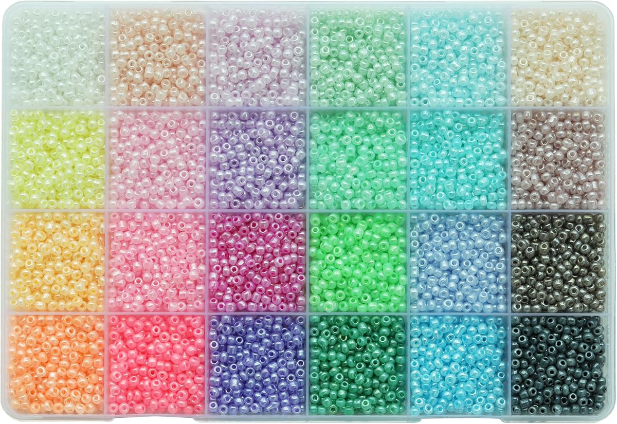 Seed Bead Assortment 3mm, 8000-Count, 24-Color Set product photo