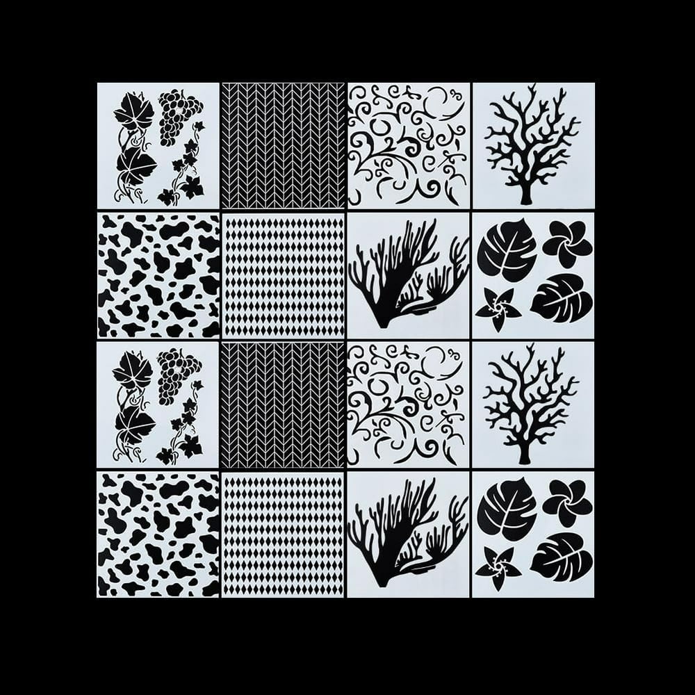 Stencil Sheet Set, 20-Piece Reusable Geometric product photo
