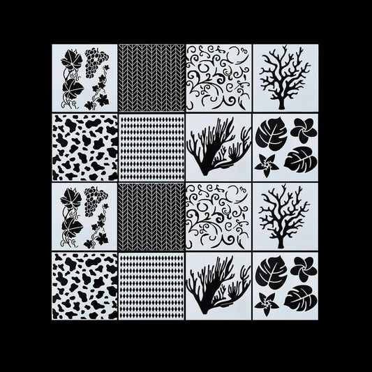 Stencil Sheet Set, 20-Piece Reusable Geometric product photo