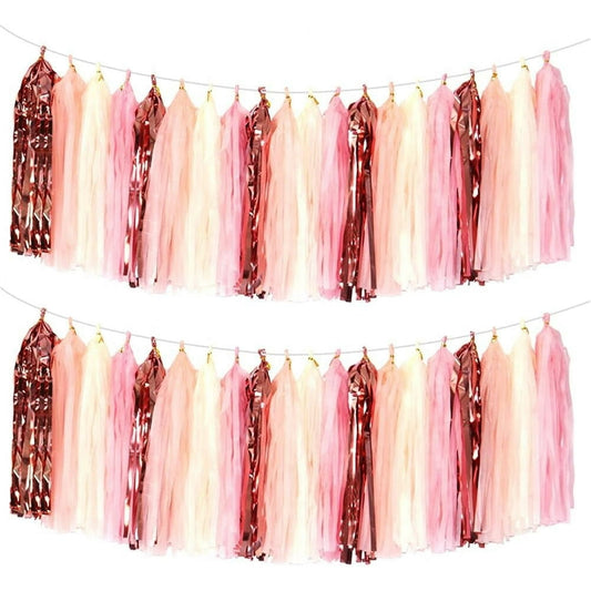 Tassel Paper Garland 10ft, Neutral Boho product photo